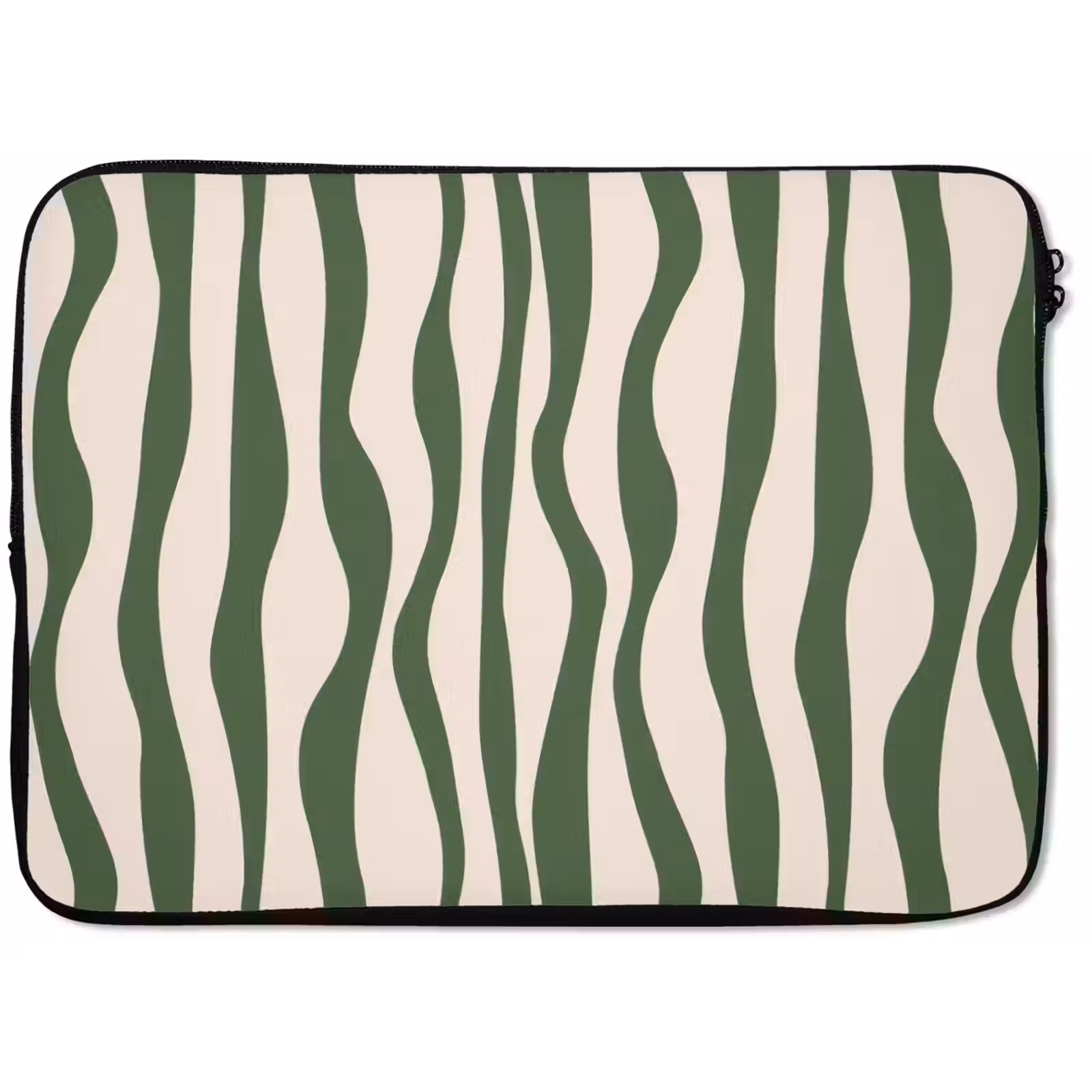 Laptop hülle - Wellenlinien - Beige - Grün - Streifen - Abstrakt — 1