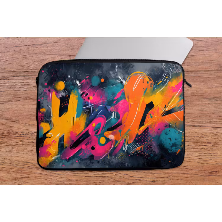 Laptop hülle - Abstrakt - Graffiti - Farbenfroh - Farbspritzer — 2