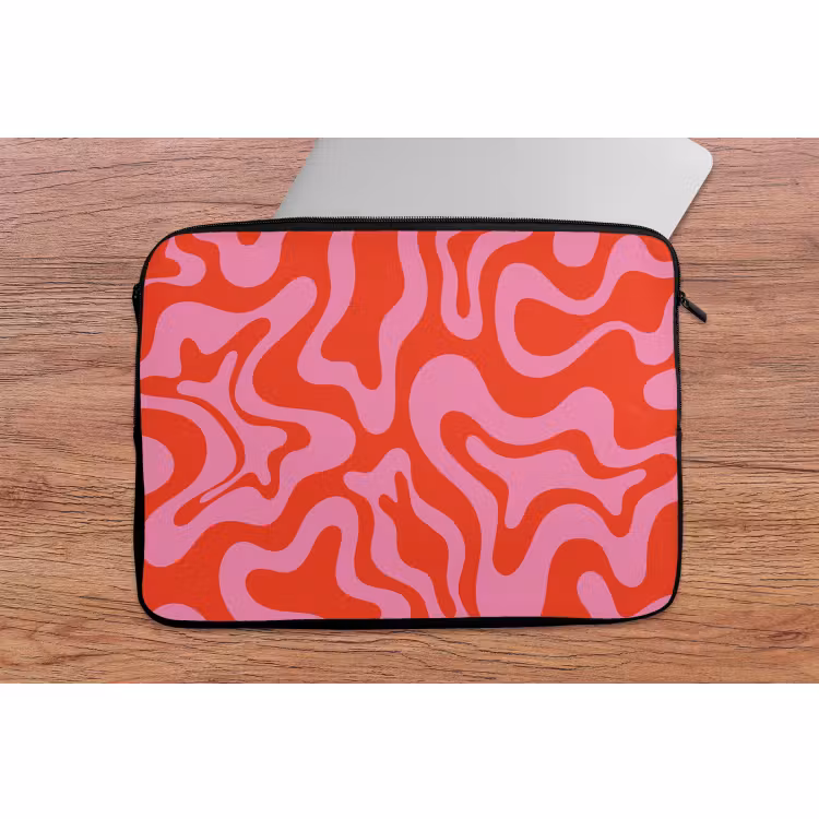Laptop hülle - Abstrakt - Muster - Rot - Rosa - Minimalistisch — 2