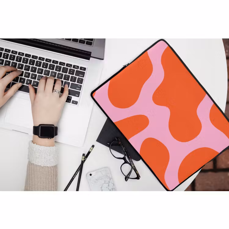 Laptop hülle - Flecken - Rot - Rosa - Muster - Minimalistisch — 3