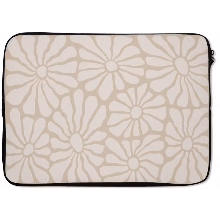 Laptop hülle - Floral - Druck - Beige - Braun - Minimalistisch — 1