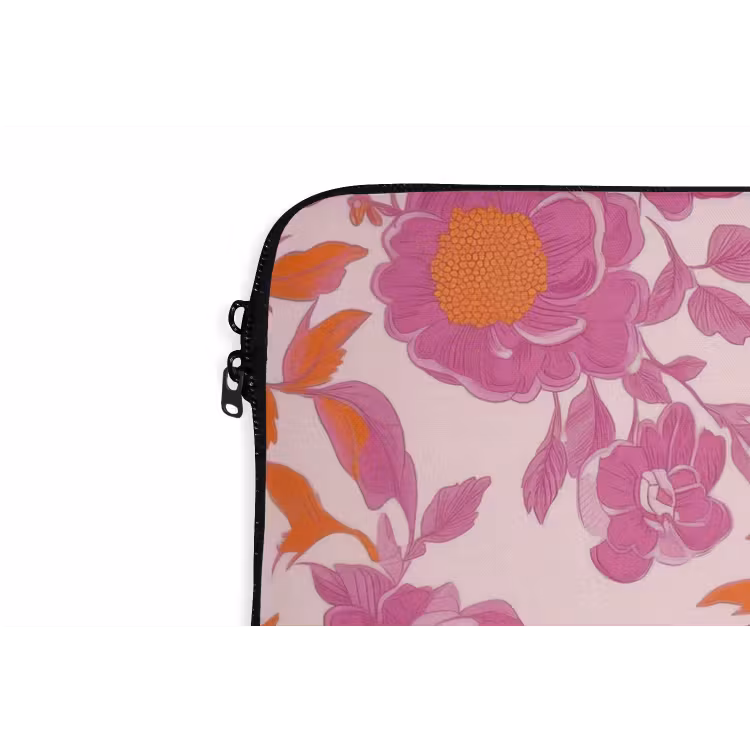 Laptop hülle - Florales Muster - Rosa - Orange - Blumen — 5