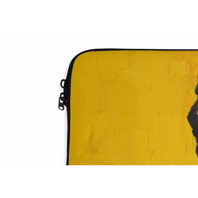 Laptop hülle - Frida Kahlo - Frau - Gelb - Blau - Blumen — 5