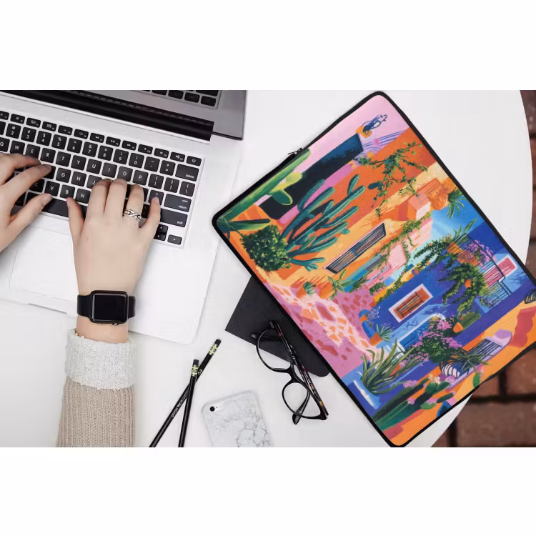 Laptop hülle - Gelb - Blau - Orange - Haus — 3
