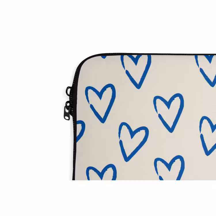 Laptop hülle - Herzmuster - Blau - Beige - Liebe — 5