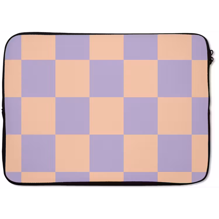 Laptop hülle - Schachbrettmuster - Lila - Rosa - Würfel — 1