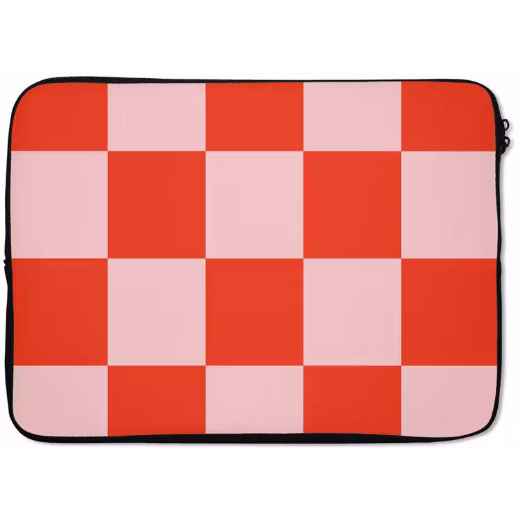 Laptop hülle - Schachbrettmuster - Rot - Rosa - Würfel — 1