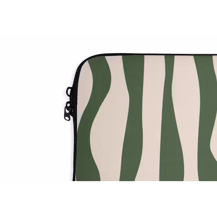 Laptop hülle - Wellenlinien - Beige - Grün - Streifen - Abstrakt — 5