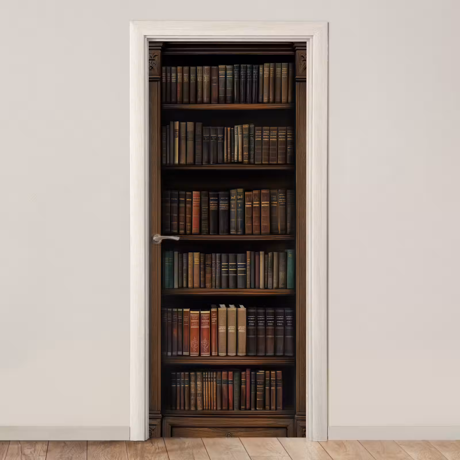 Türtapete - Bücherregal - Vintage - Braun — 1