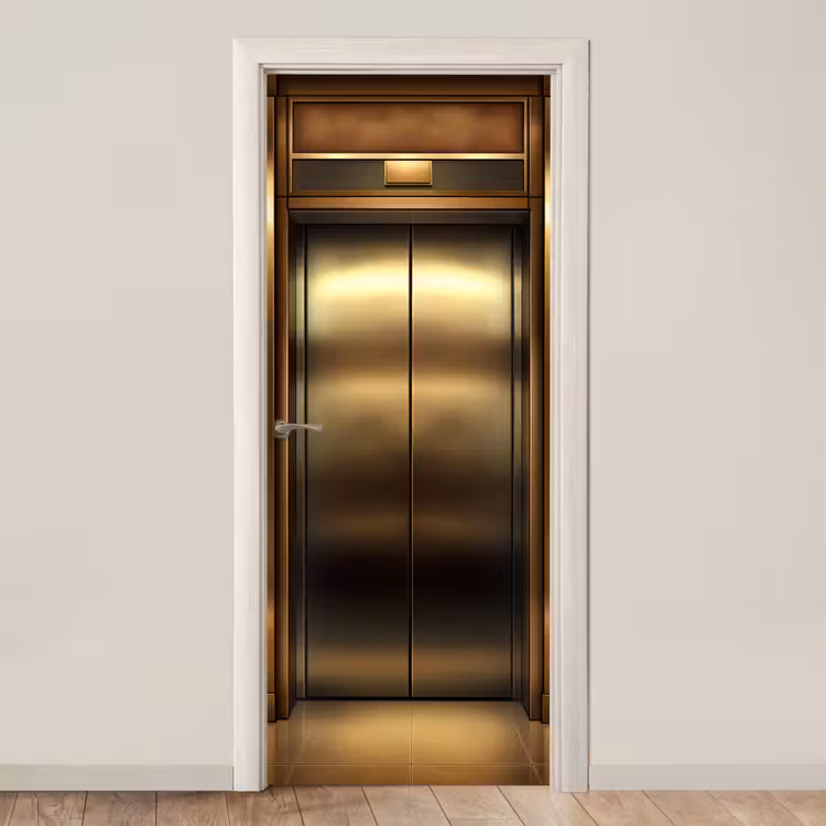 Türtapete - Aufzugstür - Gold - Modern — 1