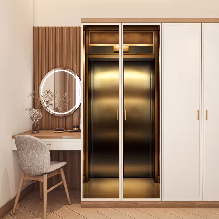 Türtapete - Aufzugstür - Gold - Modern — 4