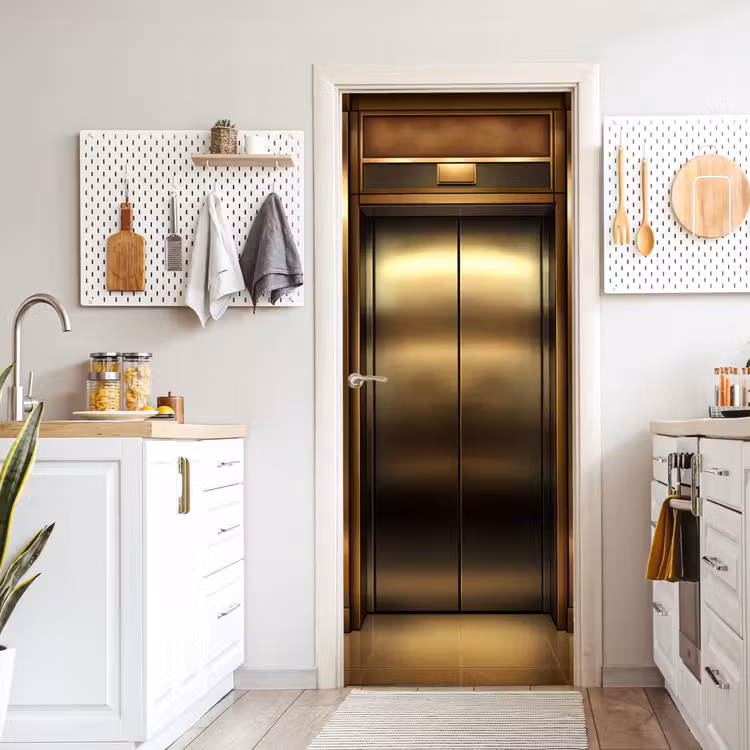 Türtapete - Aufzugstür - Gold - Modern — 6