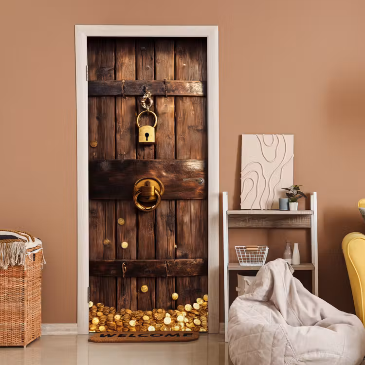 Türtapete - Tresortür - Gold - Geld - Holz — 2