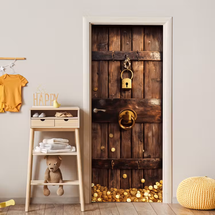 Türtapete - Tresortür - Gold - Geld - Holz — 8