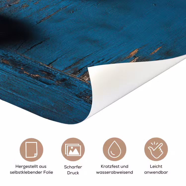 Türtapete - Katze - Durchsichtig - Holz - Tiere - Blau — 5