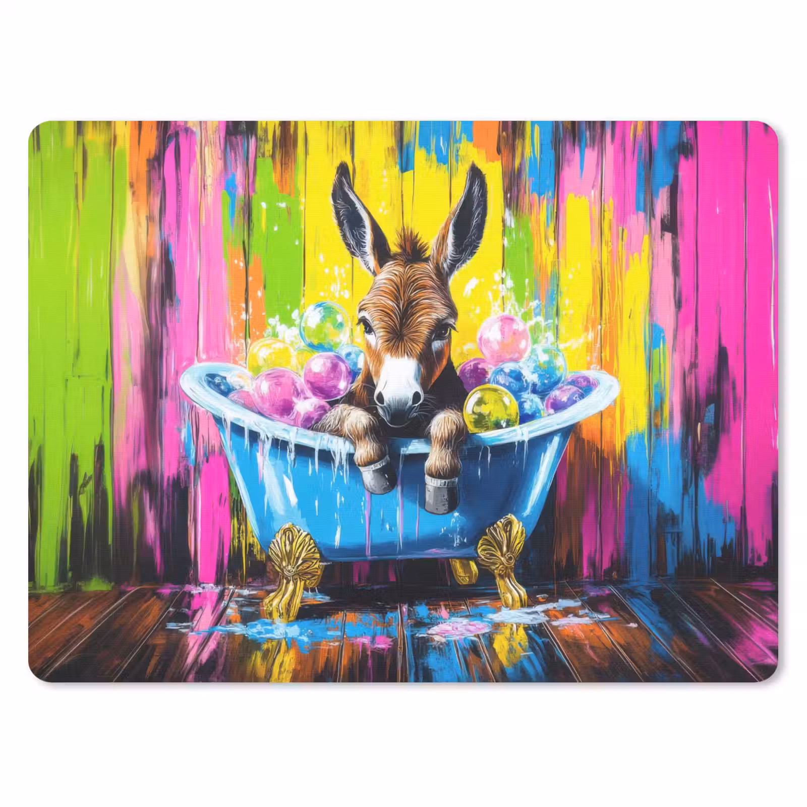Mauspad - Esel - Badewanne - Rosa - Schaumstoff — 1