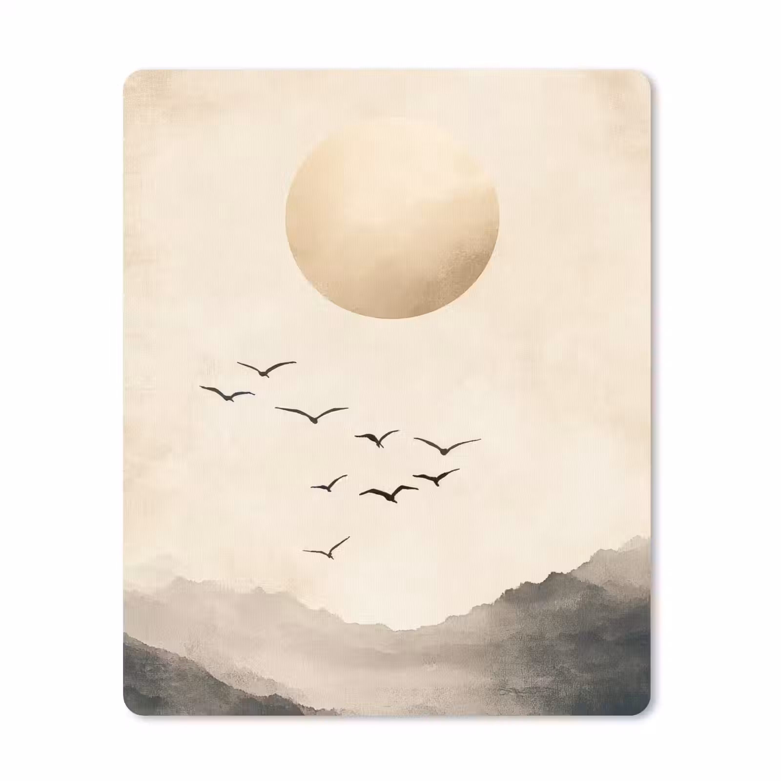 Mauspad - Landschaft - Japandi - Vogel — 1