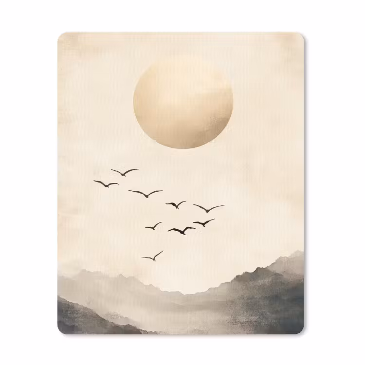 Mauspad - Landschaft - Japandi - Vogel — 1