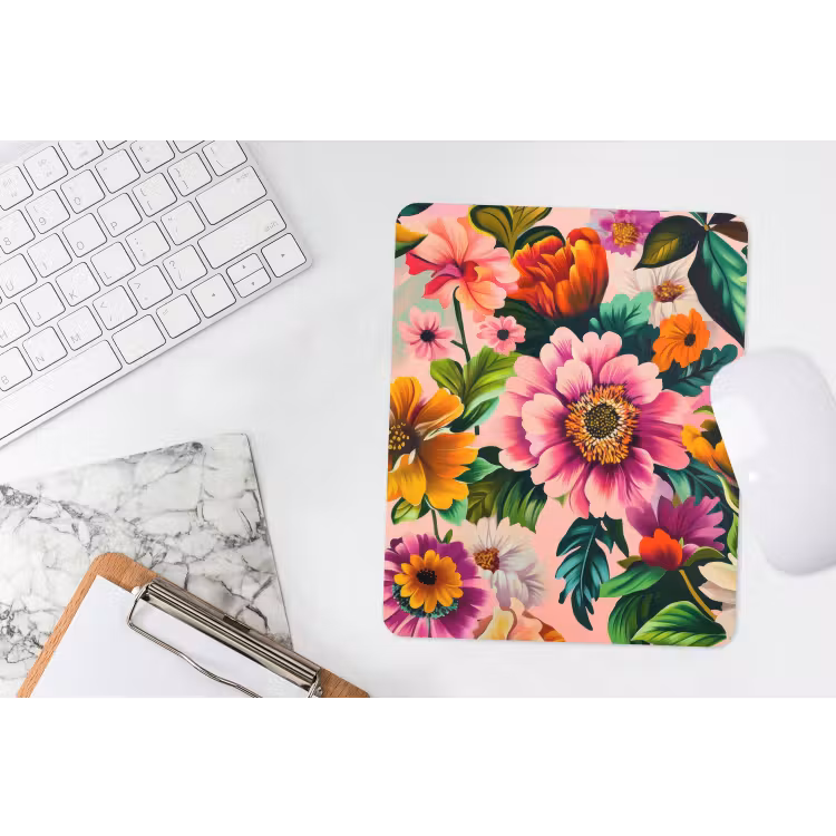 Mauspad - Blumen - Bunt - Rosa — 4