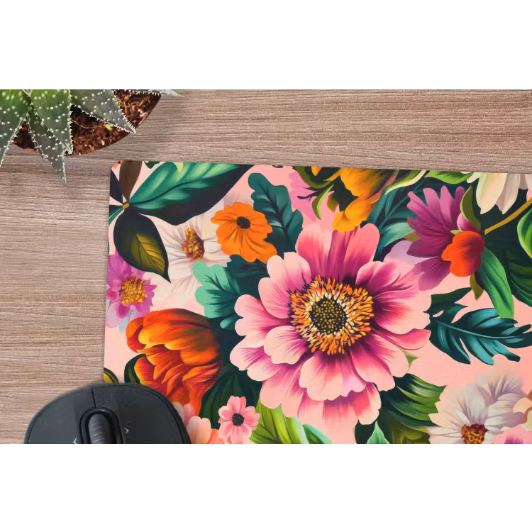 Mauspad - Blumen - Bunt - Rosa — 5