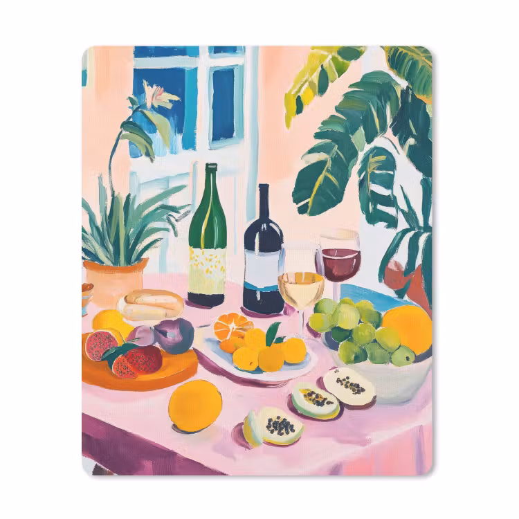 Mauspad - Tisch - Wein - Obst — 1