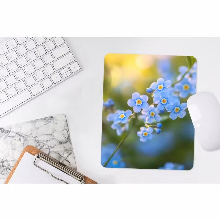 Mauspad - Blumen - Blau - Vergissmeinnicht — 4