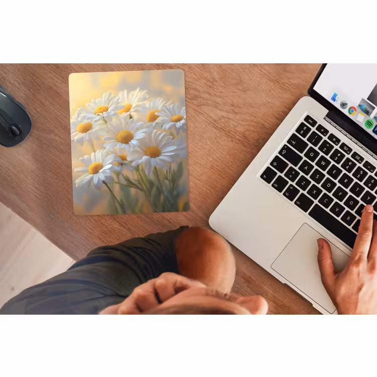 Mauspad - Gänseblümchen - Weiß - Sonnenlicht — 2