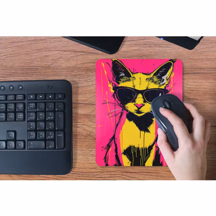 Mauspad - Katze - Kunst - Sonnenbrille - Rosa — 3