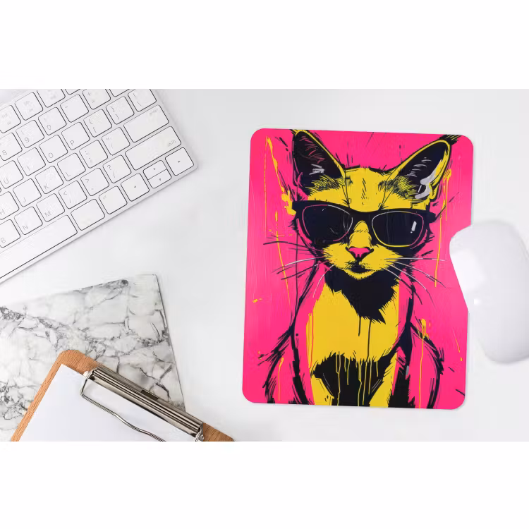 Mauspad - Katze - Kunst - Sonnenbrille - Rosa — 4