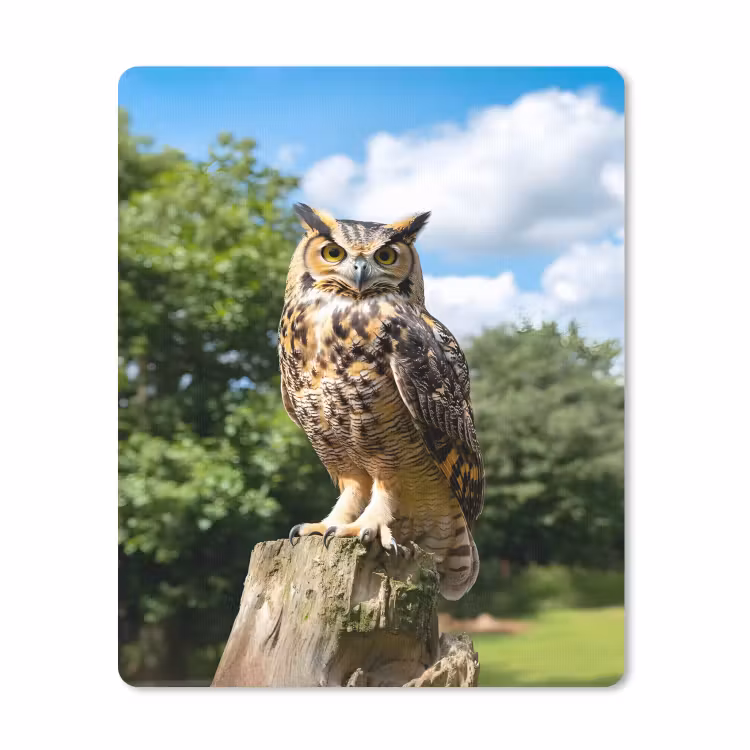 Mauspad - Eule - Baumstamm - Wald - Himmel — 1