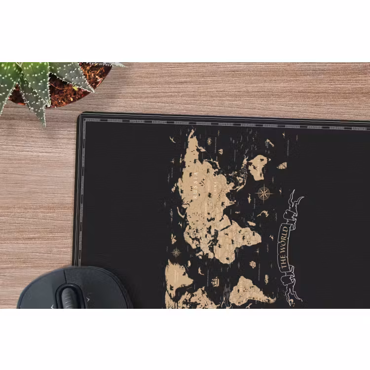 Mauspad - Weltkarte - Beige - Schwarz — 5