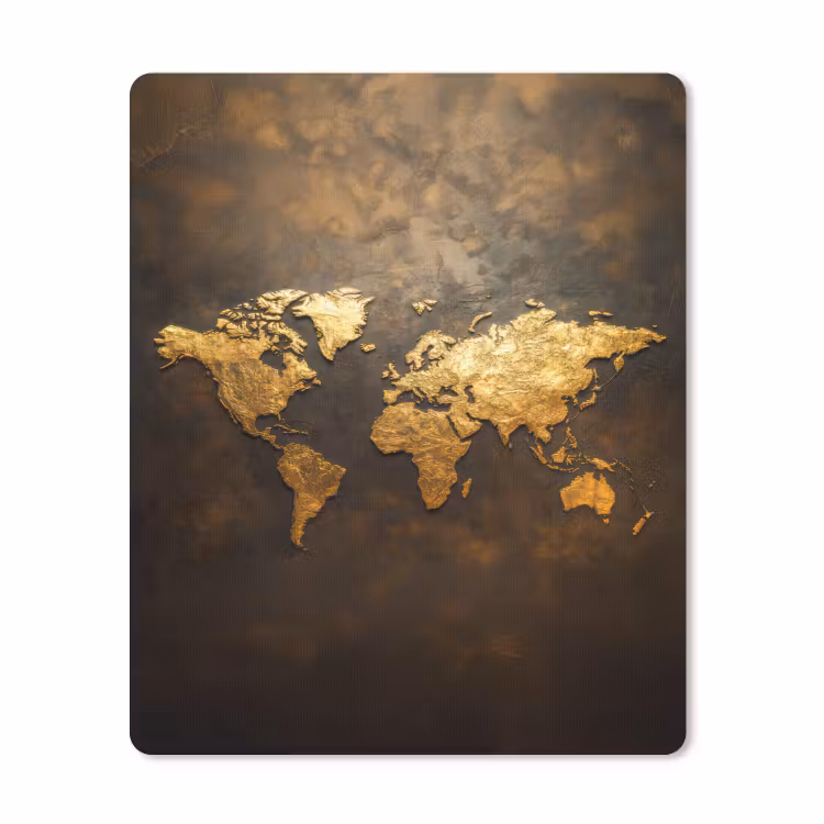 Mauspad - Weltkarte - Gold - Rost — 1