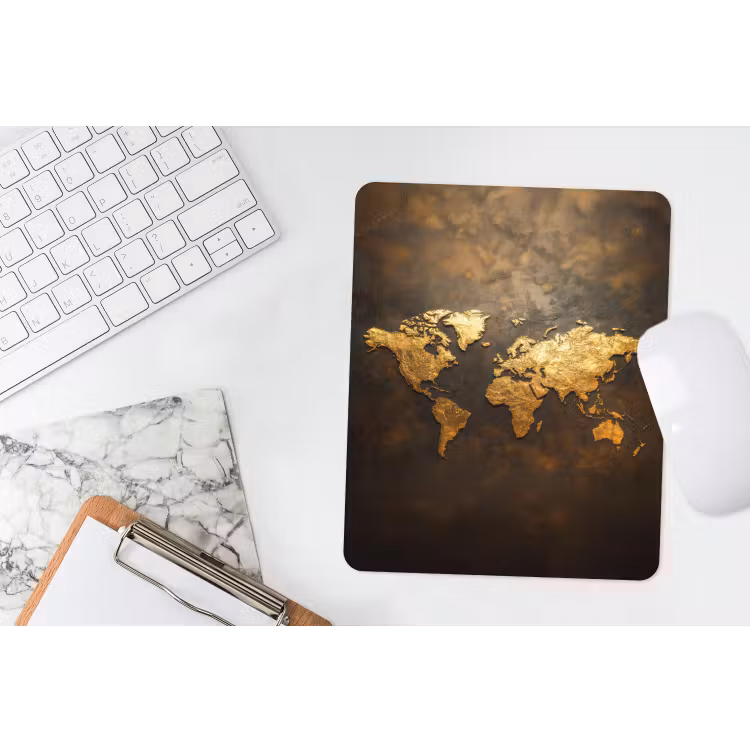 Mauspad - Weltkarte - Gold - Rost — 4