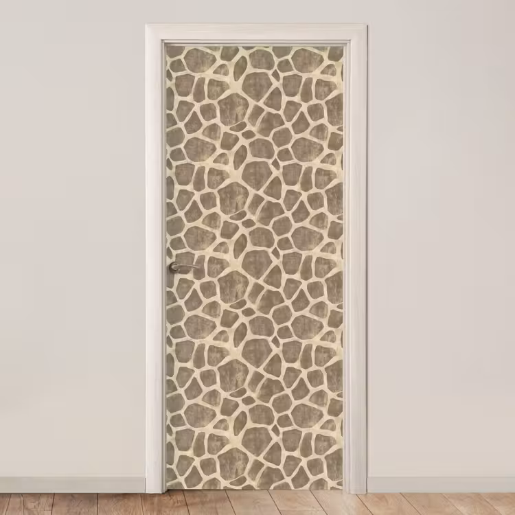 Türtapete - Giraffe - Muster - Beige - Braun — 1