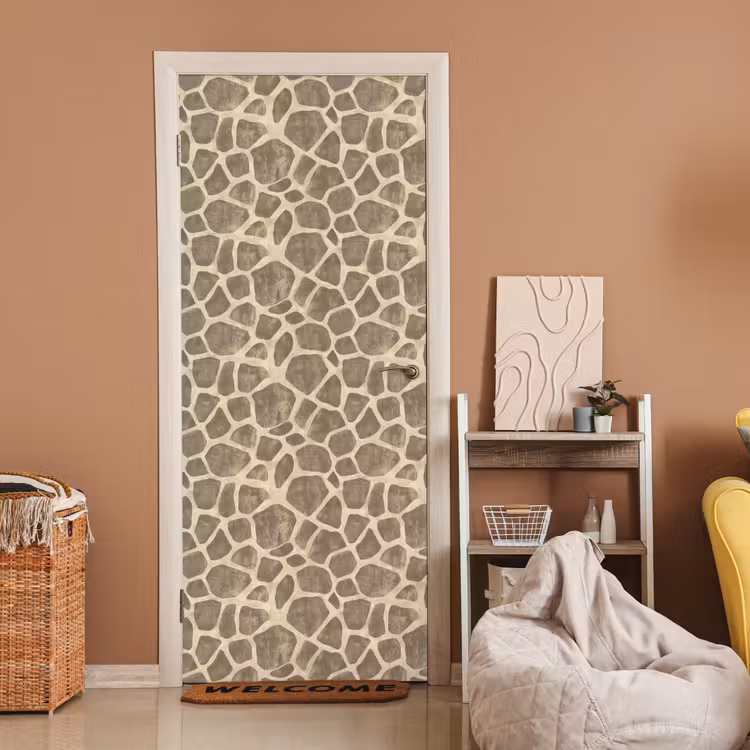 Türtapete - Giraffe - Muster - Beige - Braun — 2