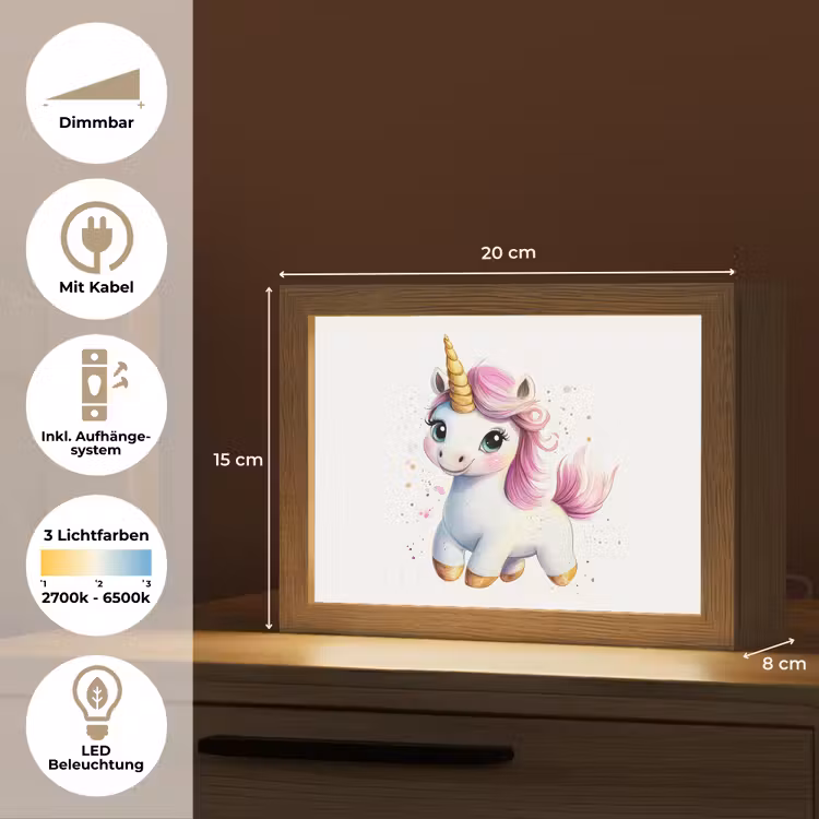 Lightbox - Wandlampe - Kinderzimmer - Einhorn - Rosa - Magie — 8