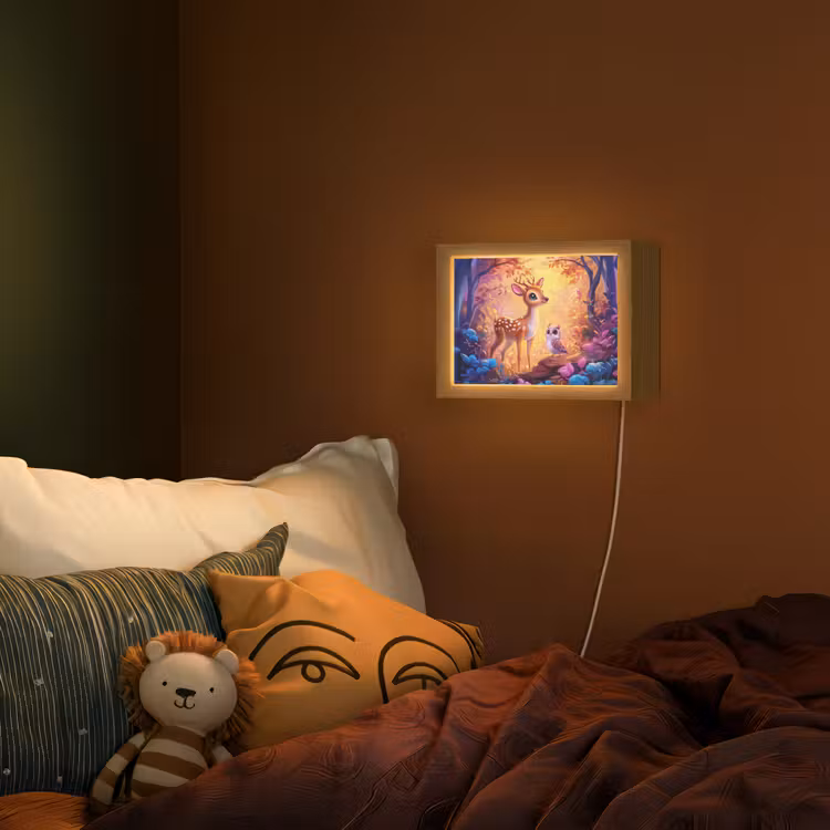 Lightbox - Wandlampe - Kinderzimmer - Rehlein - Eule - Fantasie - Wald — 2