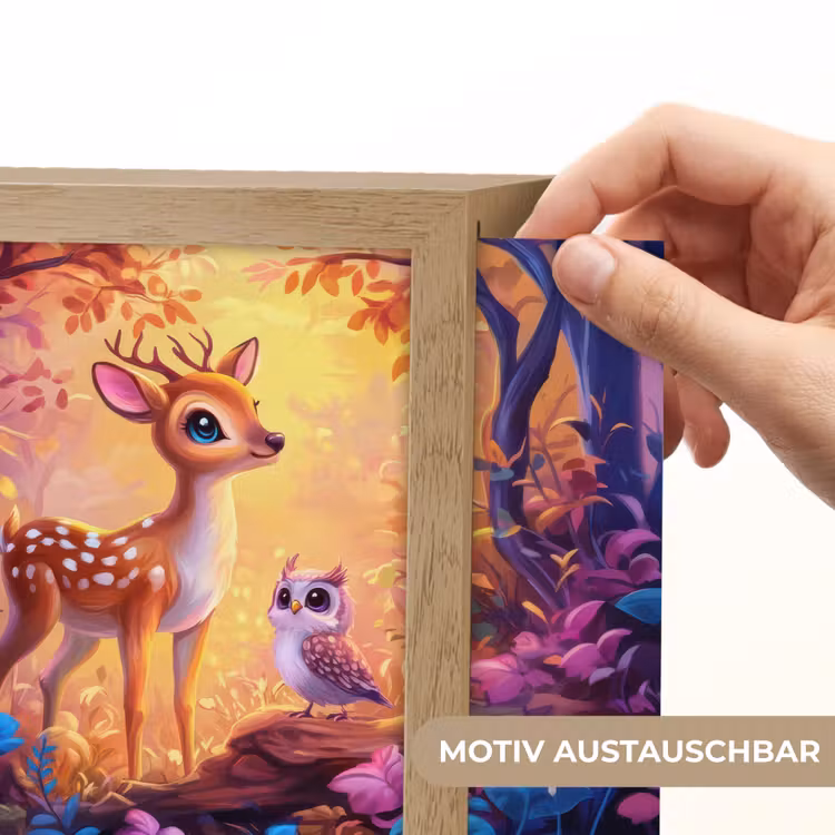 Lightbox - Wandlampe - Kinderzimmer - Rehlein - Eule - Fantasie - Wald — 5