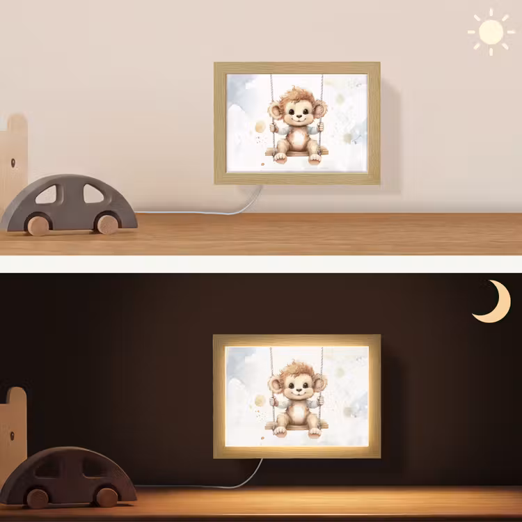 Lightbox - Wandlampe - Kinderzimmer - Affe - Tier - Kinder — 4