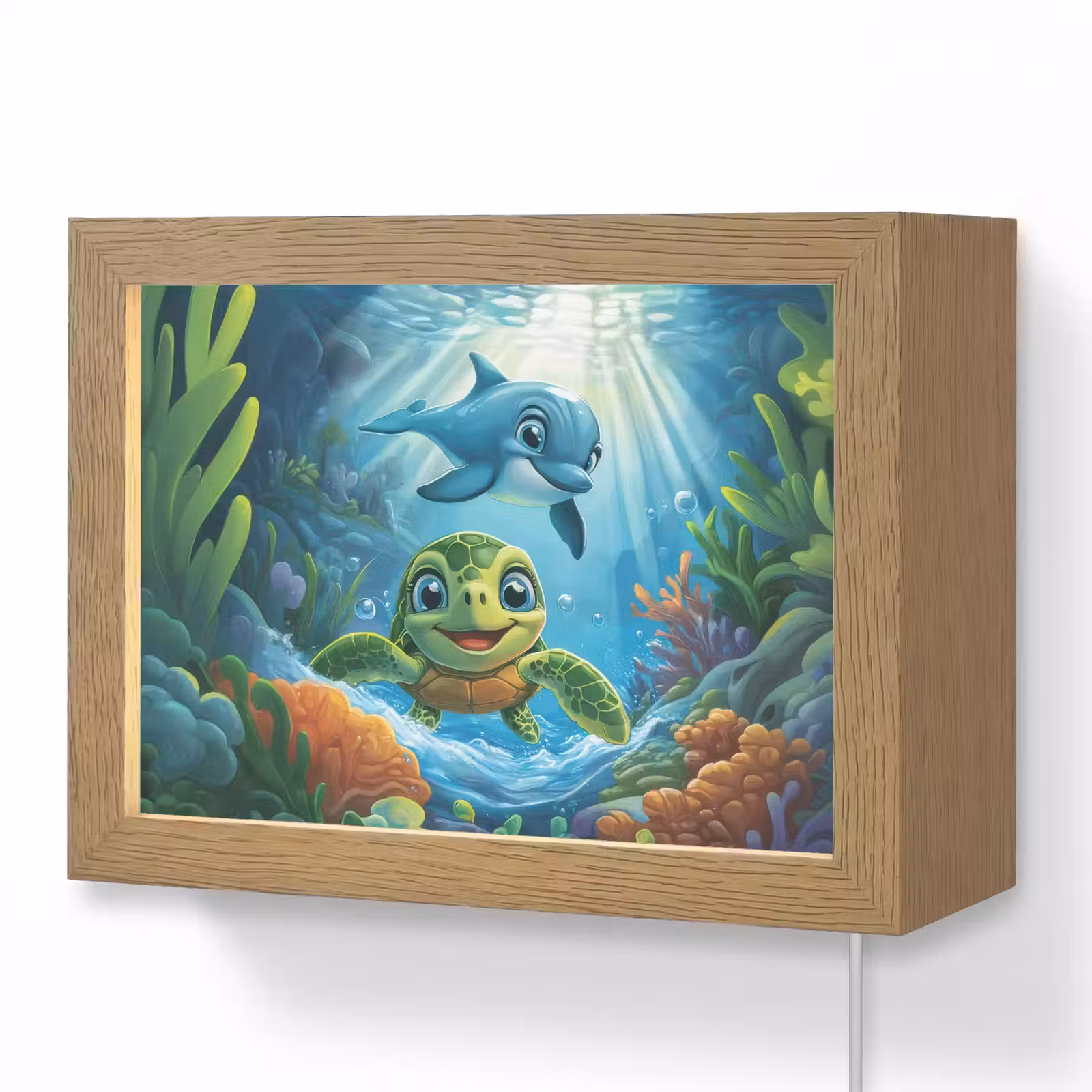 Lightbox - Wandlampe - Kinderzimmer - Schildkröte - Delfin - Ozean — 1