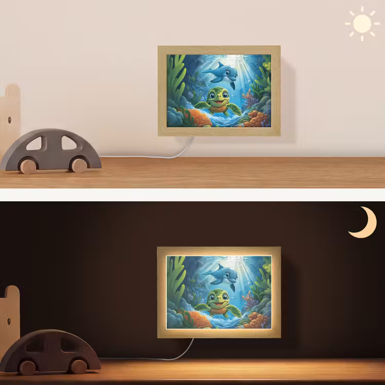 Lightbox - Wandlampe - Kinderzimmer - Schildkröte - Delfin - Ozean — 4