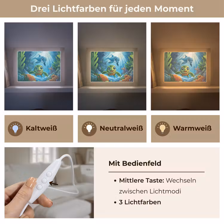 Lightbox - Wandlampe - Kinderzimmer - Schildkröte - Delfin - Ozean — 7
