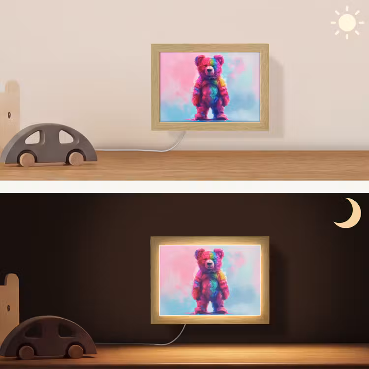 Lightbox - Wandlampe - Kinderzimmer - Bär - Bunt - Tier — 4