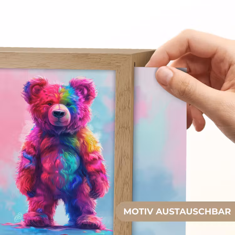 Lightbox - Wandlampe - Kinderzimmer - Bär - Bunt - Tier — 5