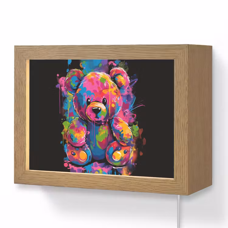 Lightbox - Wandlampe - Kinderzimmer - Bär - Farbe - bunt - Plüschtier — 1