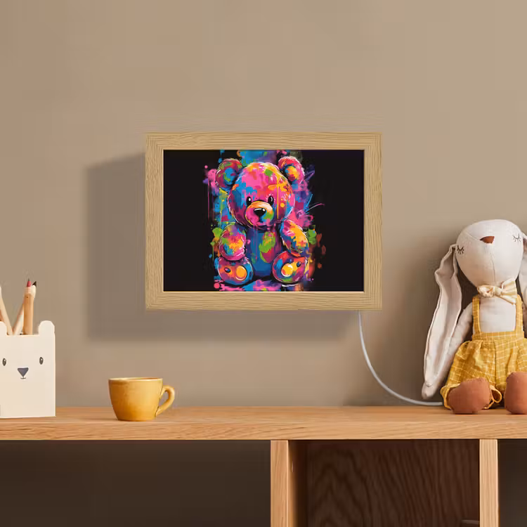 Lightbox - Wandlampe - Kinderzimmer - Bär - Farbe - bunt - Plüschtier — 3