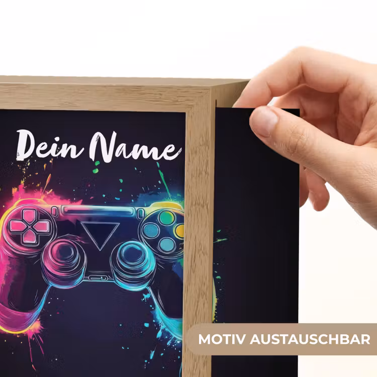 Lightbox - Wandlampe Kinderzimmer mit Namen - Neon - Controller - Farbspritzer - Spiel — 5