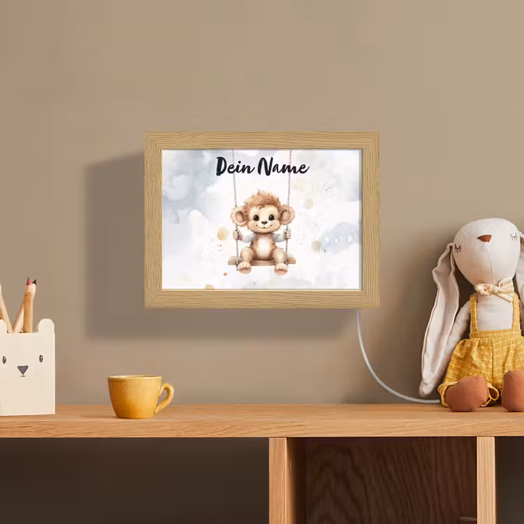 Lightbox - Wandlampe Kinderzimmer mit Namen - Affe - Tier - Kinder — 3
