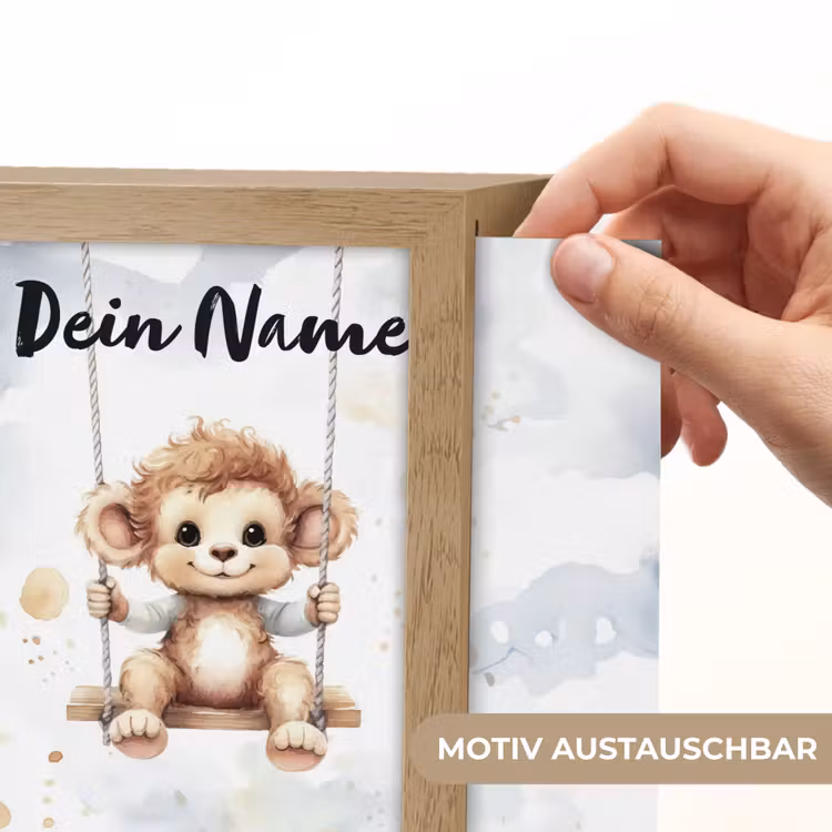 Lightbox - Wandlampe Kinderzimmer mit Namen - Affe - Tier - Kinder — 5