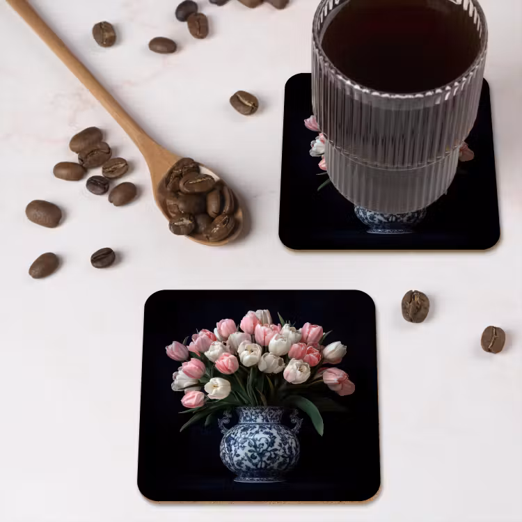 Untersetzer​ - Blumen - Rosa - Tulpen - Vase — 4